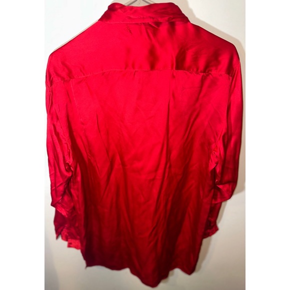 Lassie Silk Red Women’s Long Sleeved Button Down Dress Shirt - Picture 15 of 16